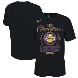 New Lakers Nba Finals Championship T-Shirt Locker Room Black T-Shirt S